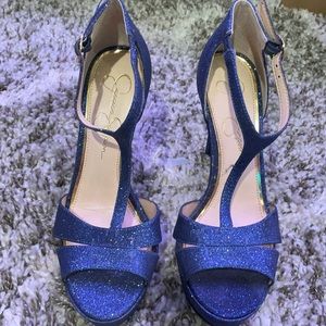 Jessica Simpsons glitter blue size 7.5 37.5